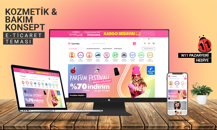 
 Kozmetik & Bakım & Güzellik E-Ticaret Konsepti 
